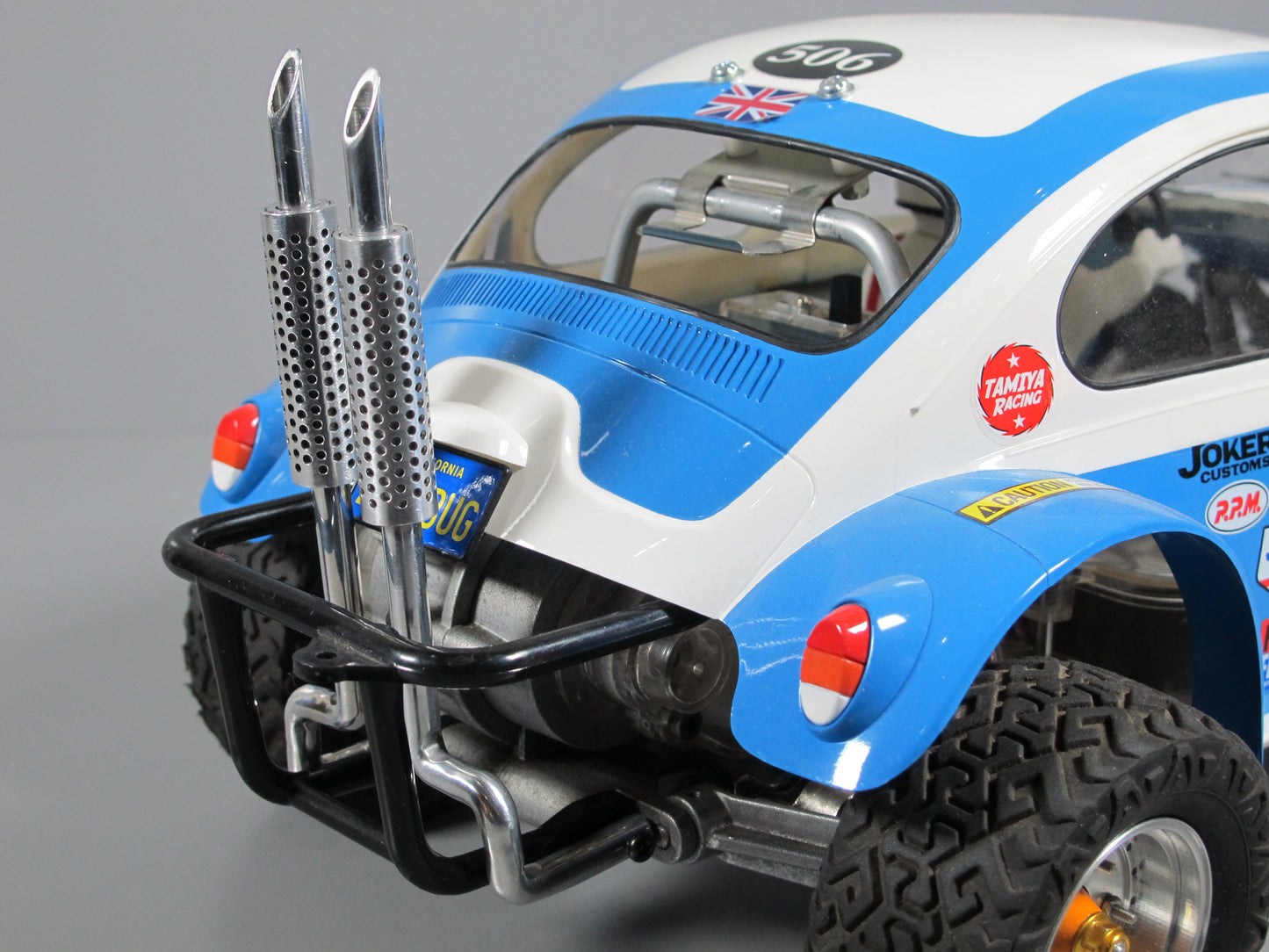 Pair Vertical Rear Angle Cut Exhaust Pipe for Tamiya 1/10 R/C Sand Scorcher Super Champ Buggy