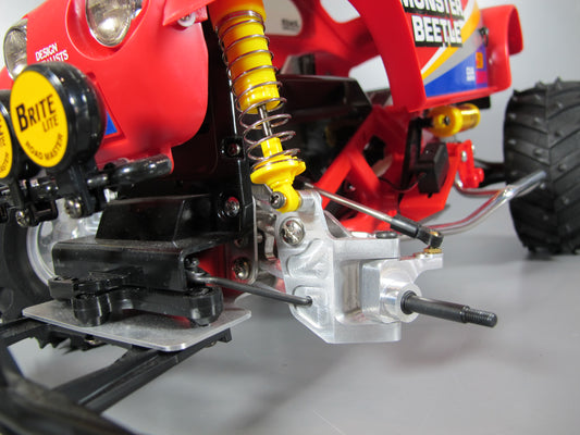 Aluminum Front Steering Knuckle + Upright + Control Arm Set for Tamiya 1/10 R/C Monster Beetle Blackfoot Mud Blaster
