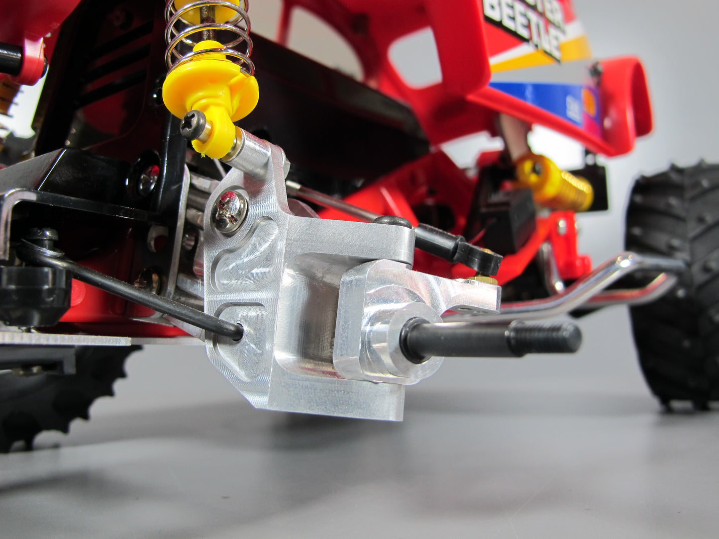 Aluminum Front Steering Knuckle + Upright + Control Arm Set for Tamiya 1/10 R/C Monster Beetle Blackfoot Mud Blaster