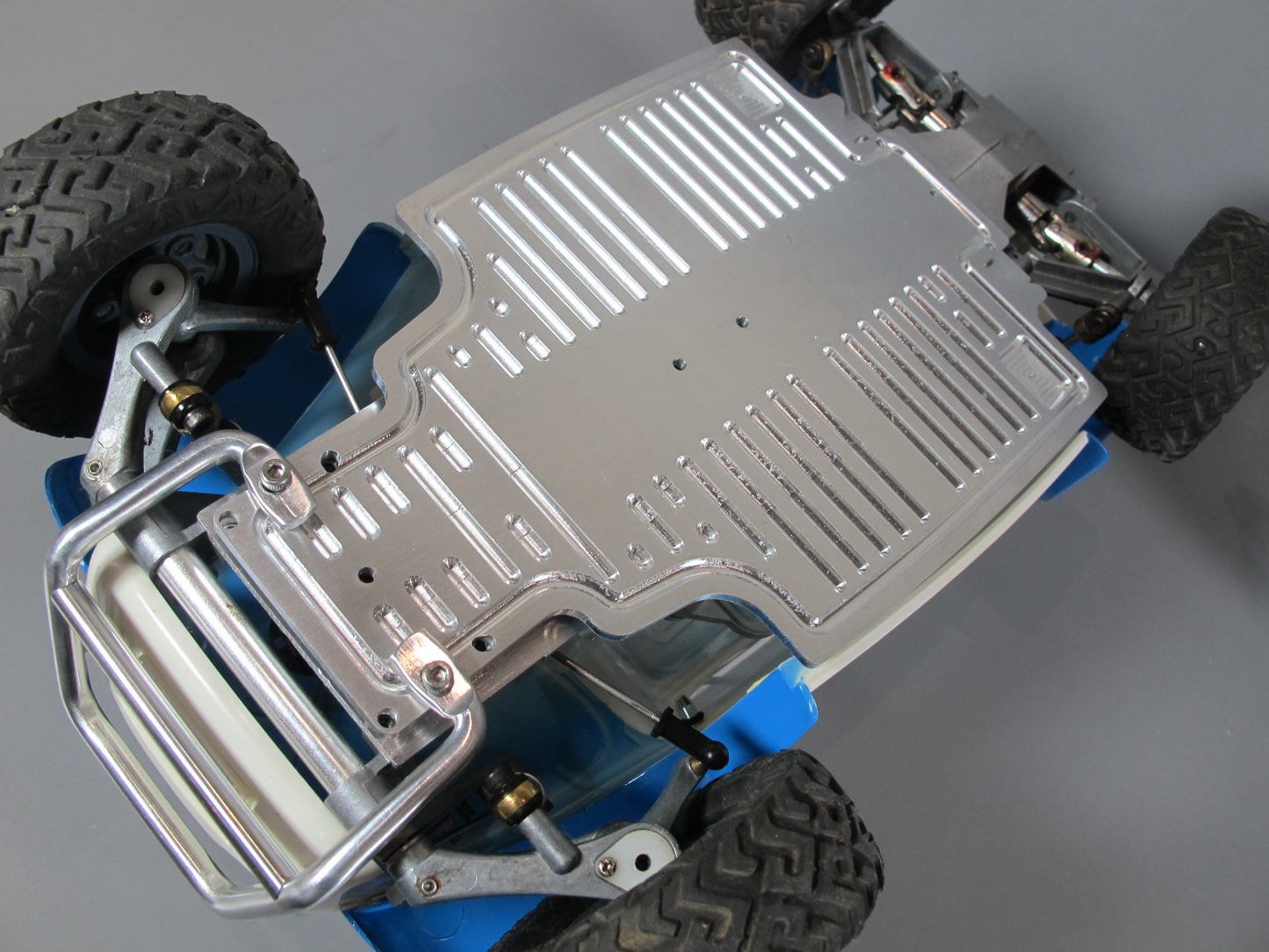 Aluminum Front Bumper Guard Bar+ CNC Chassis Plate for Tamiya 1/10 Sand Scorcher Champ Buggy