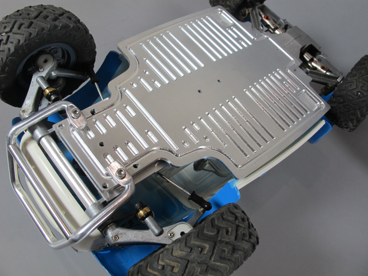 Aluminum Front Bumper Guard Bar+ CNC Chassis Plate for Tamiya 1/10 Sand Scorcher Champ Buggy