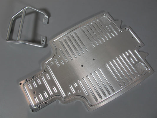 Aluminum Front Bumper Guard Bar+ CNC Chassis Plate for Tamiya 1/10 Sand Scorcher Champ Buggy