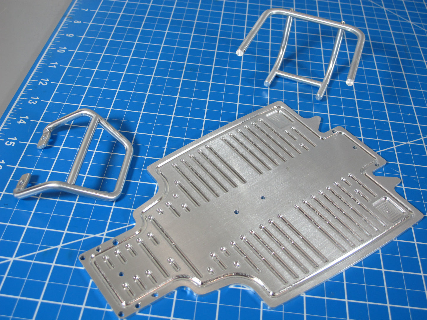 Aluminum Front & Back Bumper Guard Bar + CNC Lower Chassis plate for Tamiya 1/10 Sand Scorcher Champ Buggy SRB