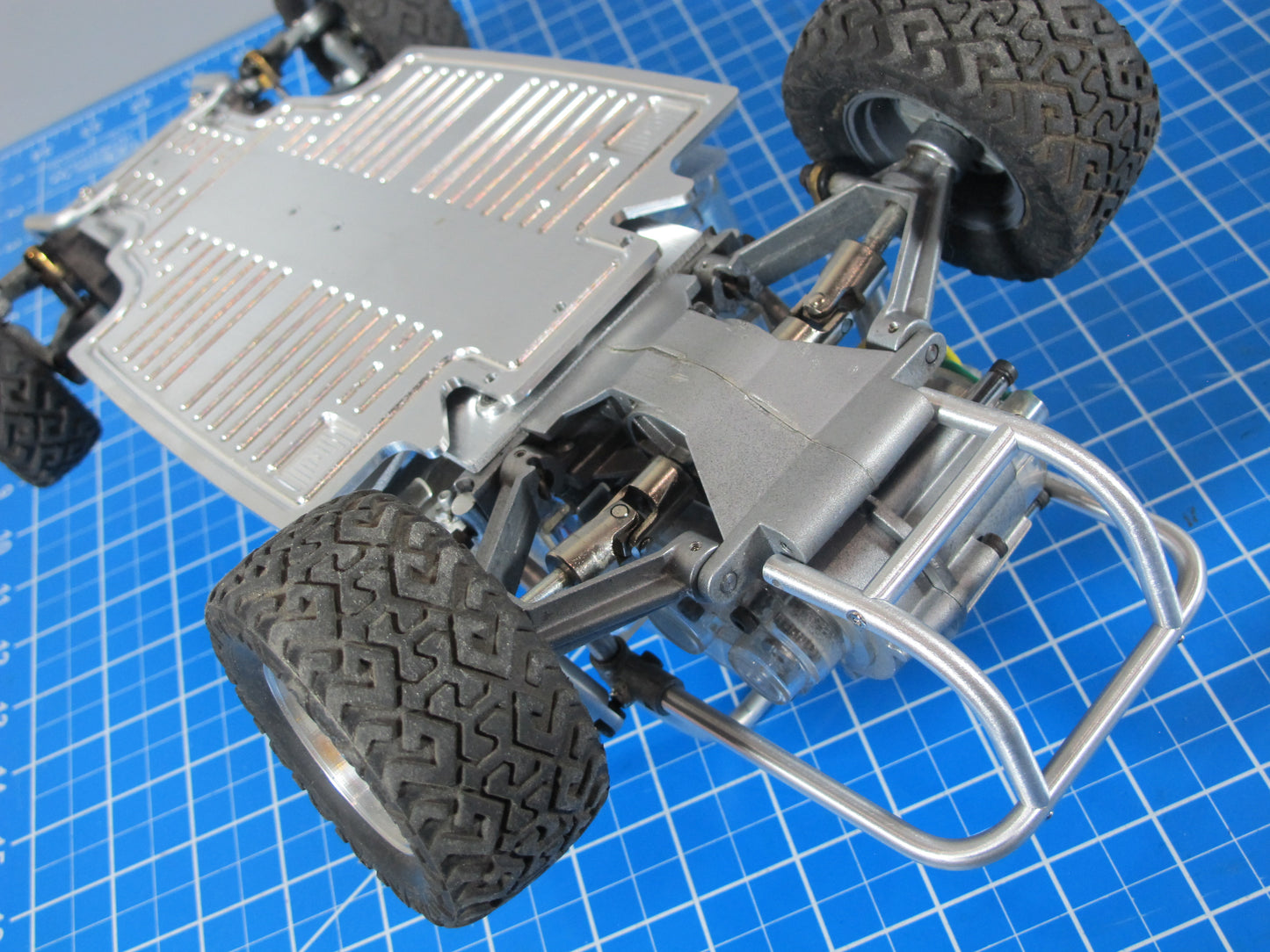 Aluminum Front & Back Bumper Guard Bar + CNC Lower Chassis plate for Tamiya 1/10 Sand Scorcher Champ Buggy SRB