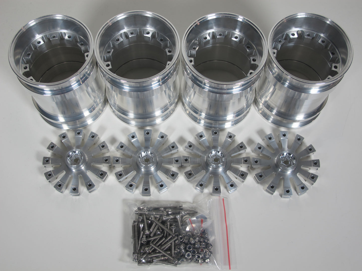 4pcs Aluminum Wheel Rim 12mm Hex Hub for Tamiya 1/10 Super Clodbuster Bullhead TXT Juggernaut