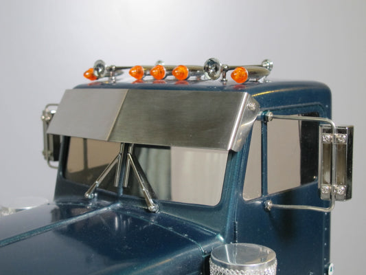 Polish Aluminum Front Roof Windshield SunVisor Plate for Tamiya R/C 1/14 Semi King Grand Hauler