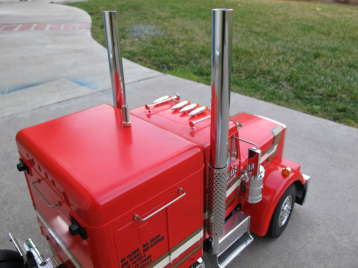 Pair Aluminum Exhaust Stack 1/2 inch Straight Pipe Tamiya R/C 1/14 King Hauler Knight Hauler Globeliner