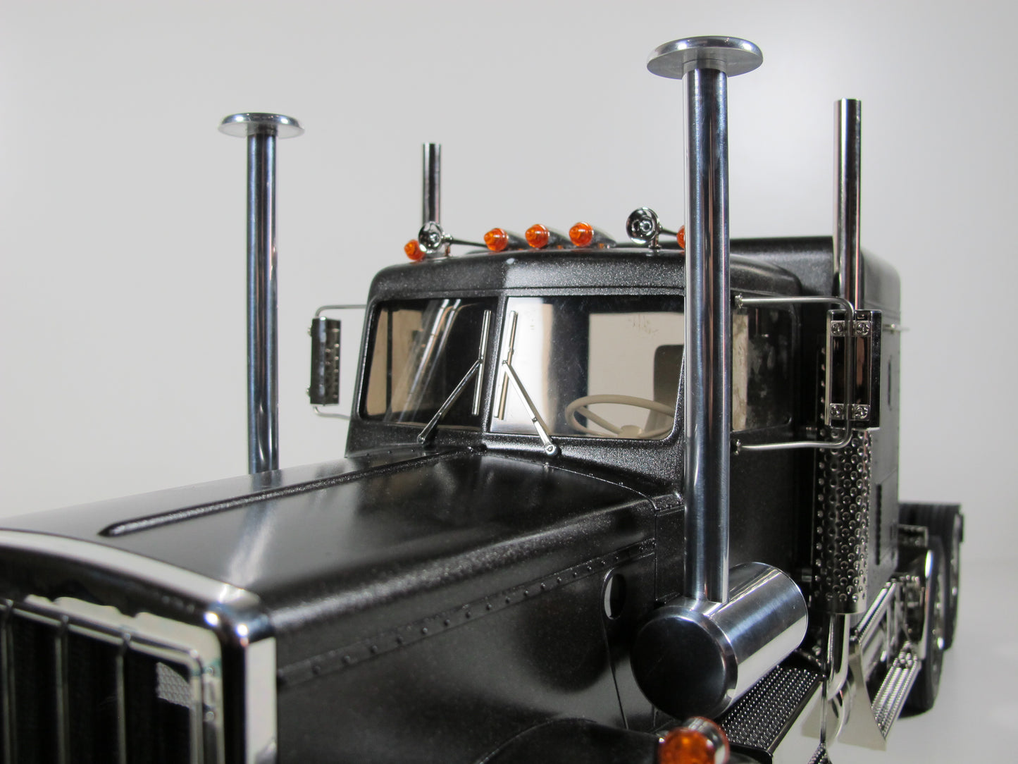 Pair Aluminum Simulate Side Air Cleaner Intake Tube Tamiya RC 1/14 King Hauer Grand Hauler Globeliner Aeromax Knight Hauler