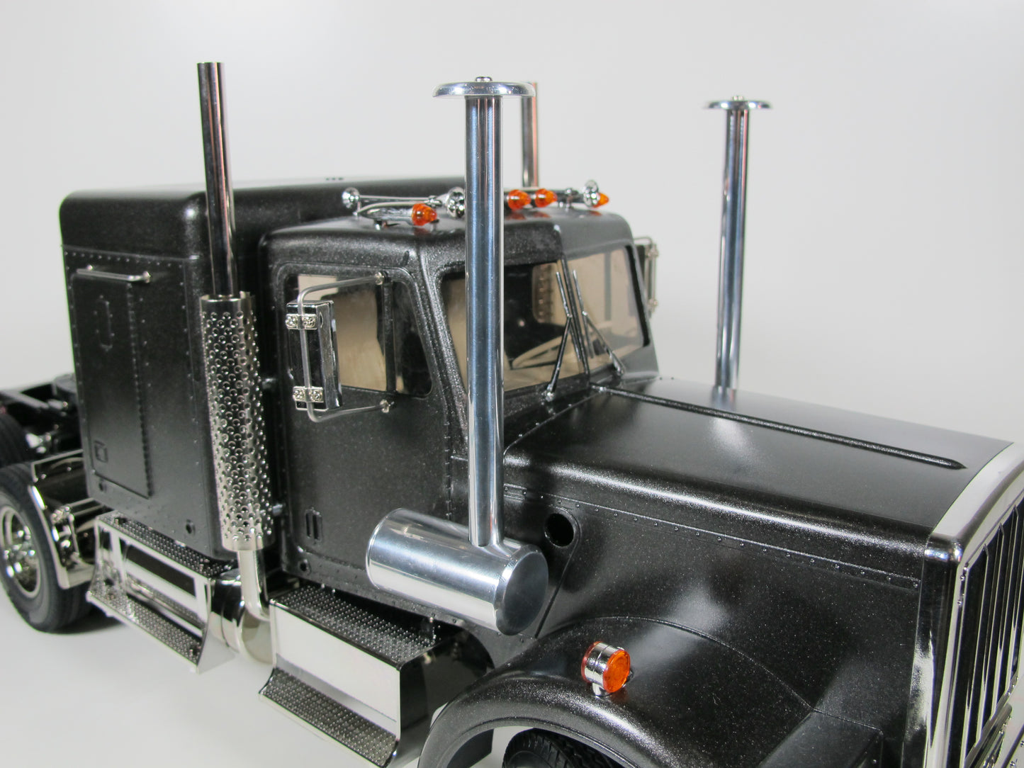 Pair Aluminum Simulate Side Air Cleaner Intake Tube Tamiya RC 1/14 King Hauer Grand Hauler Globeliner Aeromax Knight Hauler