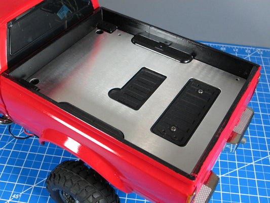 Aluminum Rear Bed Liner Trunk Cover Plate for Tamiya R/C Toy 1/10 Toyota Bruiser Hilux