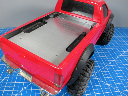 Aluminum Rear Bed Liner Trunk Cover Plate for Tamiya R/C Toy 1/10 Ford F350 F-350 Juggernaut