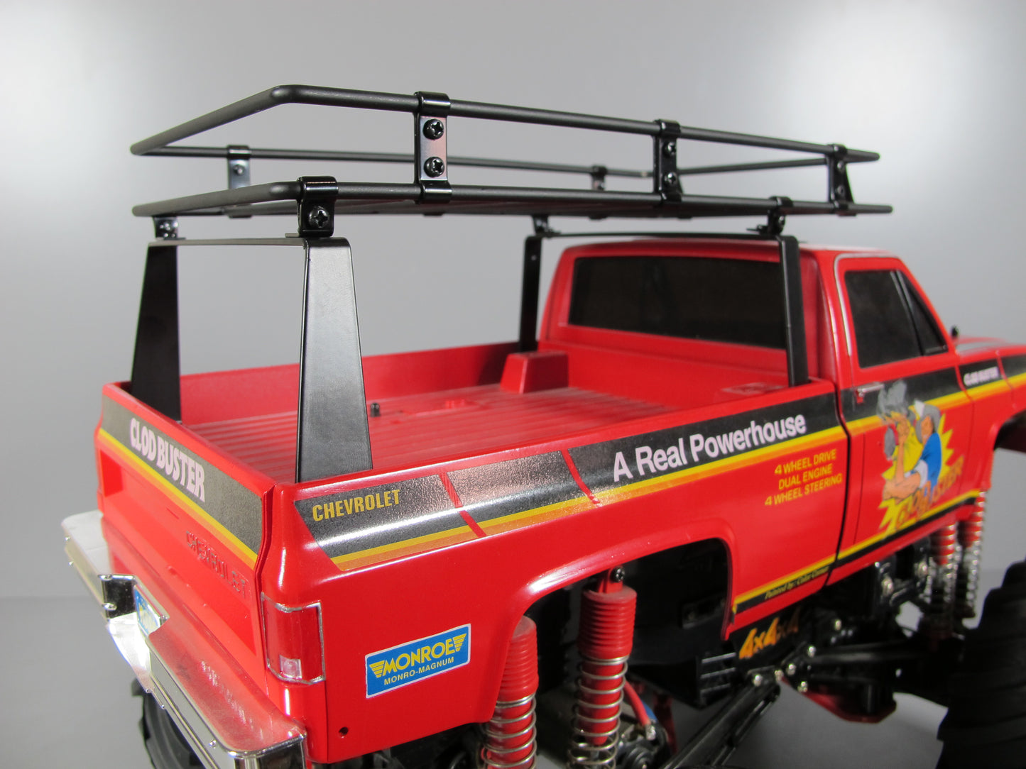 Add-On Steel Rear Cargo Bed Roof Tool Rack for Tamiya R/C Toy 1/10 Super Clodbuster Truck