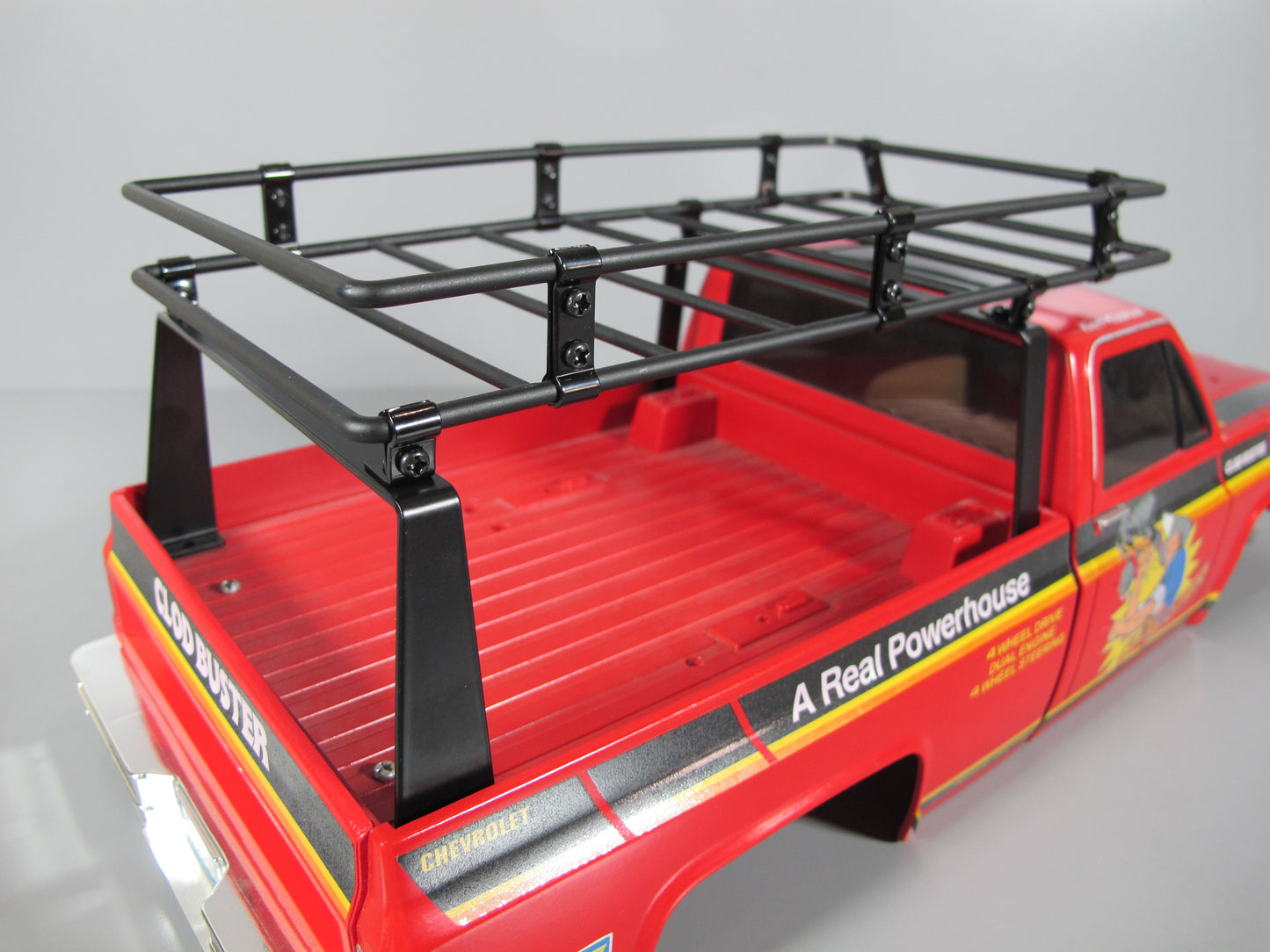 Add-On Steel Rear Cargo Bed Roof Tool Rack for Tamiya R/C Toy 1/10 Super Clodbuster Truck