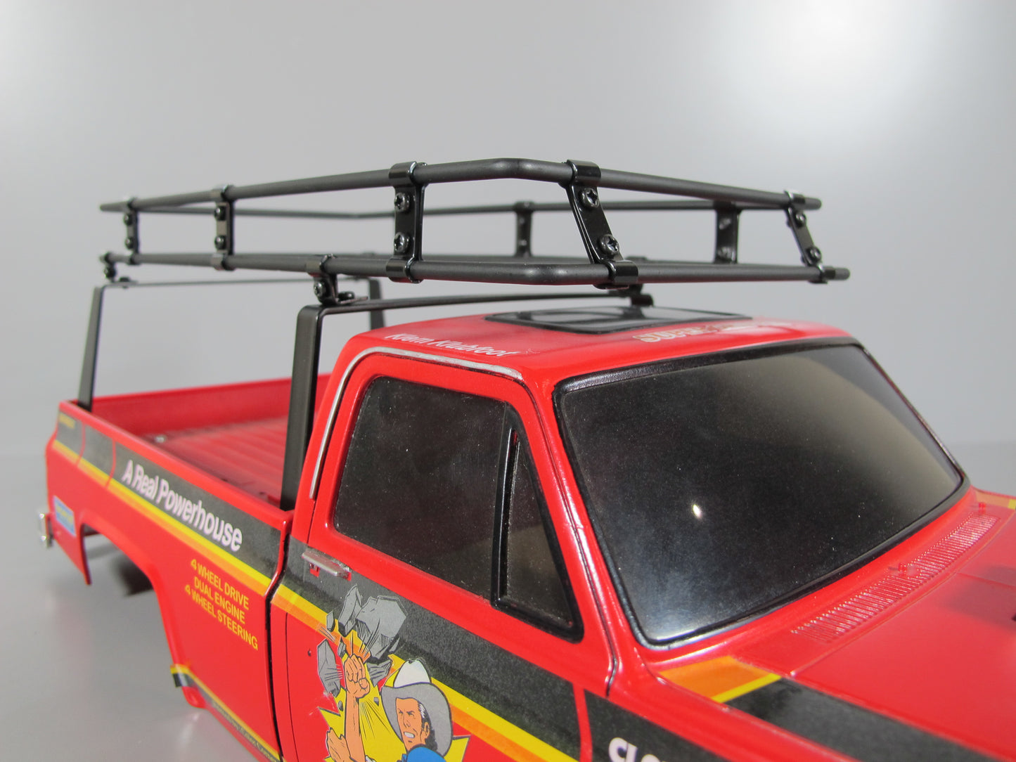Add-On Steel Rear Cargo Bed Roof Tool Rack for Tamiya R/C Toy 1/10 Super Clodbuster Truck
