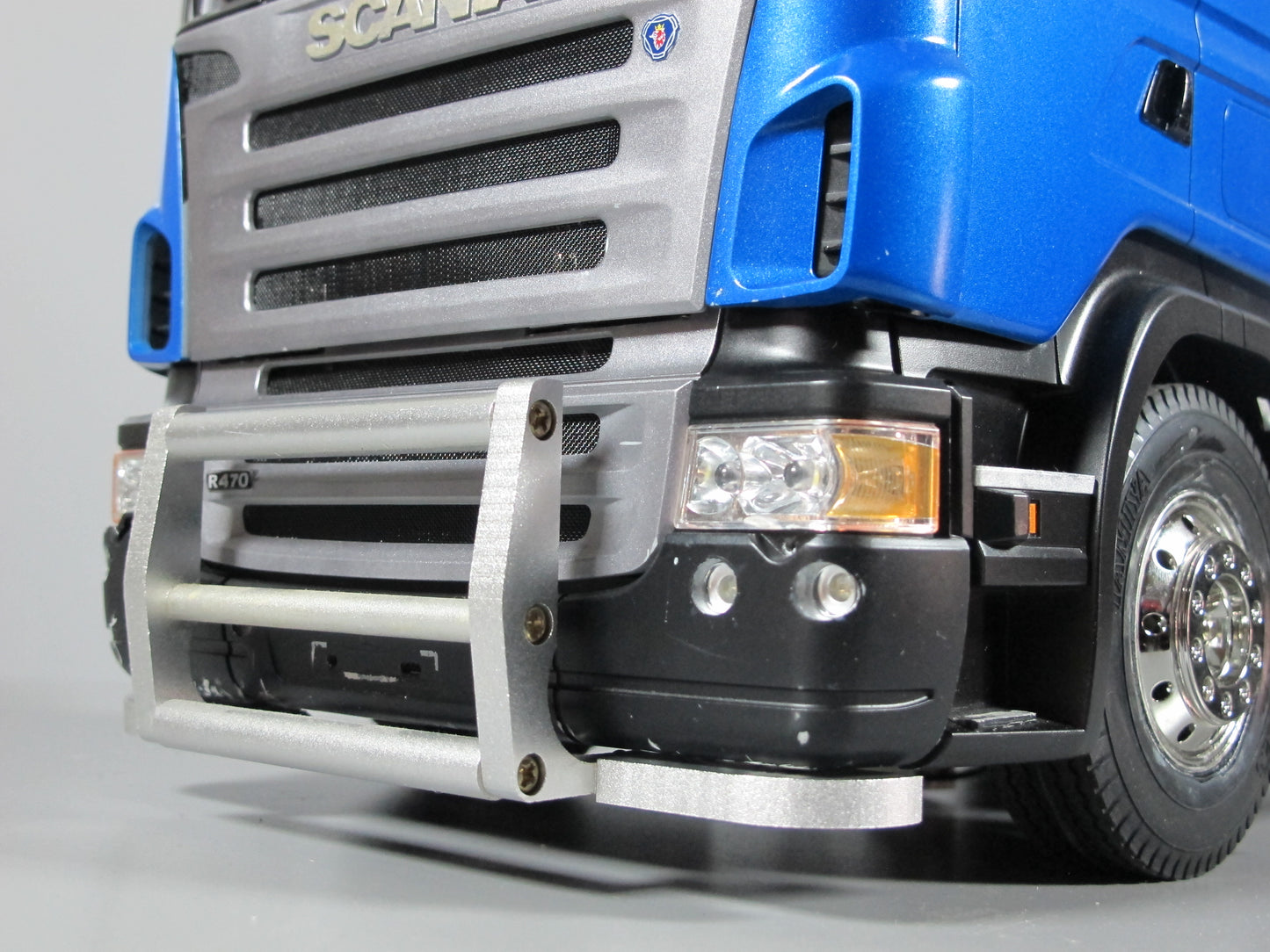 Aluminum Add-on Front Lower Bumper Bull Guard Mount for Tamiya R/C Toy 1/14 Scania Man TGX Knight Hauler Semi Truck