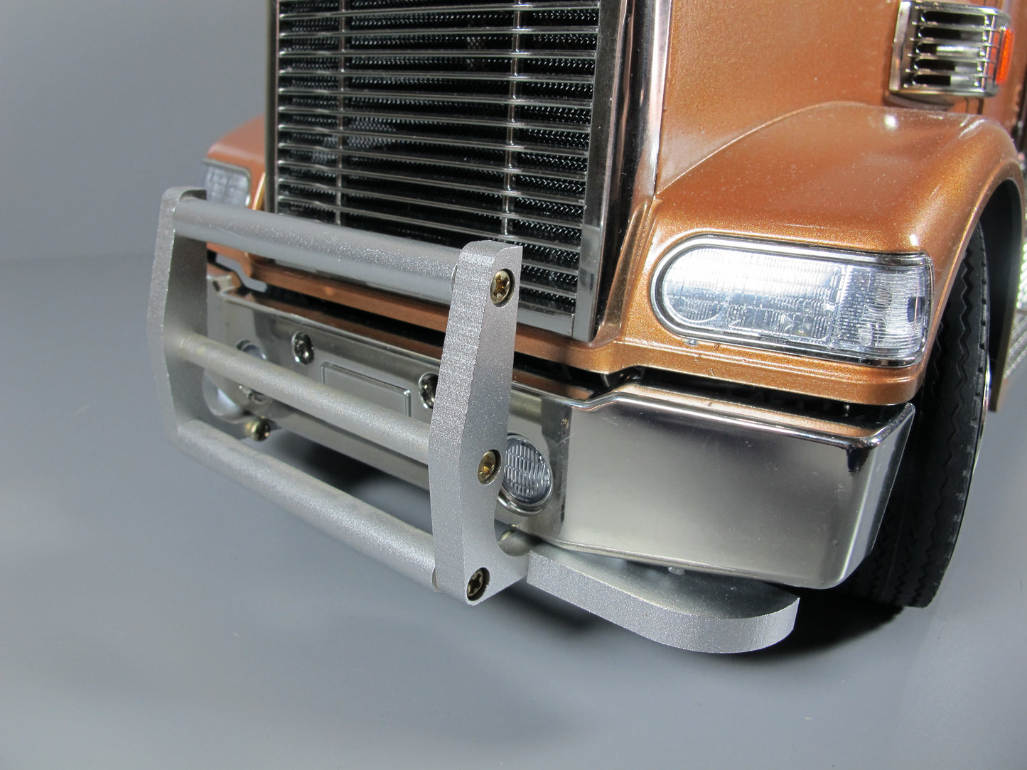 Aluminum Add-on Front Lower Bumper Bull Guard Mount for Tamiya R/C Toy 1/14 Scania Man TGX Knight Hauler Semi Truck