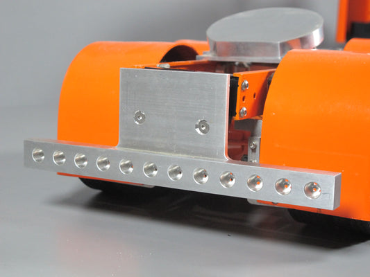 Aluminum Rear T-Bar Style Bumper Guard with Light holes for Tamiya R/C 1/14 King Hauler Grand Hauler Globeliner Semi Truck