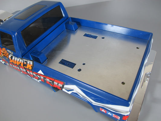 Aluminum Rear Trunk Bed Liner Top Cover Protection Plate Tamiya 1/10 Super Clodbuster Truck