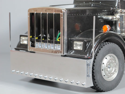 Aluminum Front Bumper with Side Antenna + Cross Member for 1/14 R/C Tamiya 1/14 King Hauler Grand Hauler Knight Hauler Globeliner