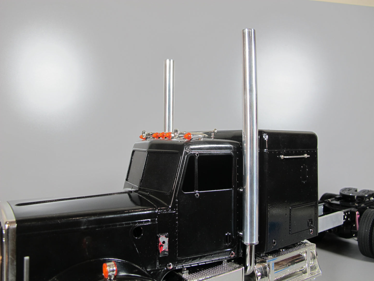 Pair Aluminum Exhaust Stack 1/2 inch Straight Pipe Tamiya R/C 1/14 King Hauler Knight Hauler Globeliner