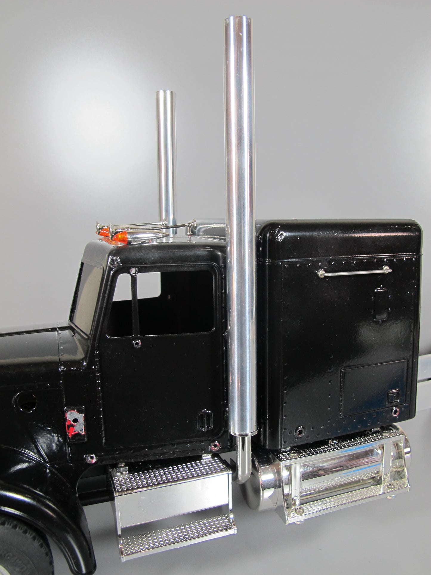 Pair Aluminum Exhaust Stack 1/2 inch Straight Pipe Tamiya R/C 1/14 King Hauler Knight Hauler Globeliner