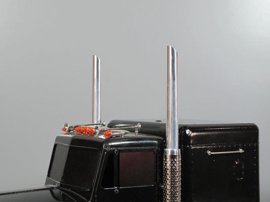 Pair Aluminum Stove Angle Cut Stack Exhaust Upper Pipe for Tamiya R/C Toy 1/14 King Hauler Globeliner