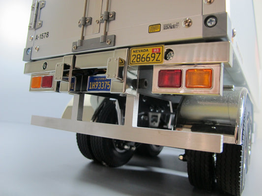 Rear Aluminum Lower Chassis Mount Bumper Protector Bar for Tamiya 1/14 R/C Toy Semi Tank Fuel Box Trailer Flatbed