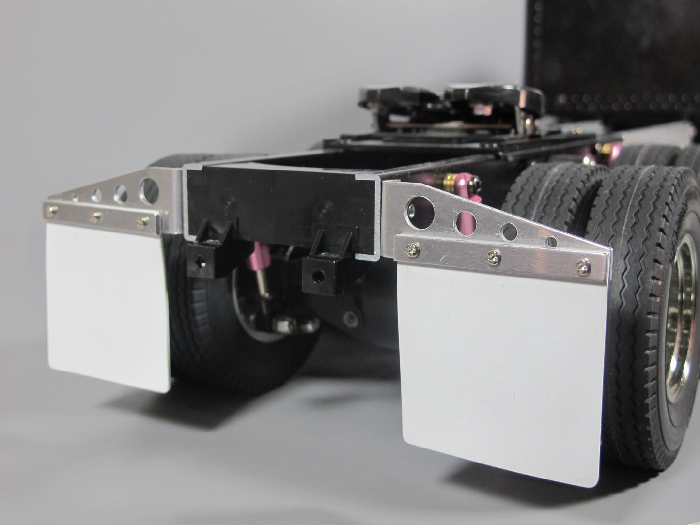 Pair Aluminum Rear Mud Flap Mount Style Hanger Holder Tamiya R/C Toy 1/14 Grand Hauler King Hauler Globeliner Aeromax Cascadia Semi Truck
