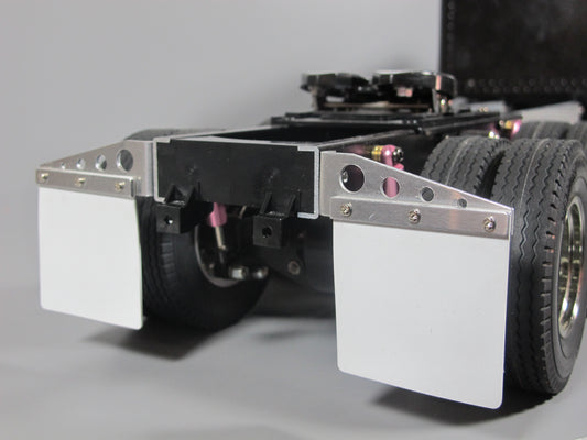 Pair Aluminum Rear Mud Flap Mount Style Hanger Holder Tamiya R/C Toy 1/14 Grand Hauler King Hauler Globeliner Aeromax Cascadia Semi Truck