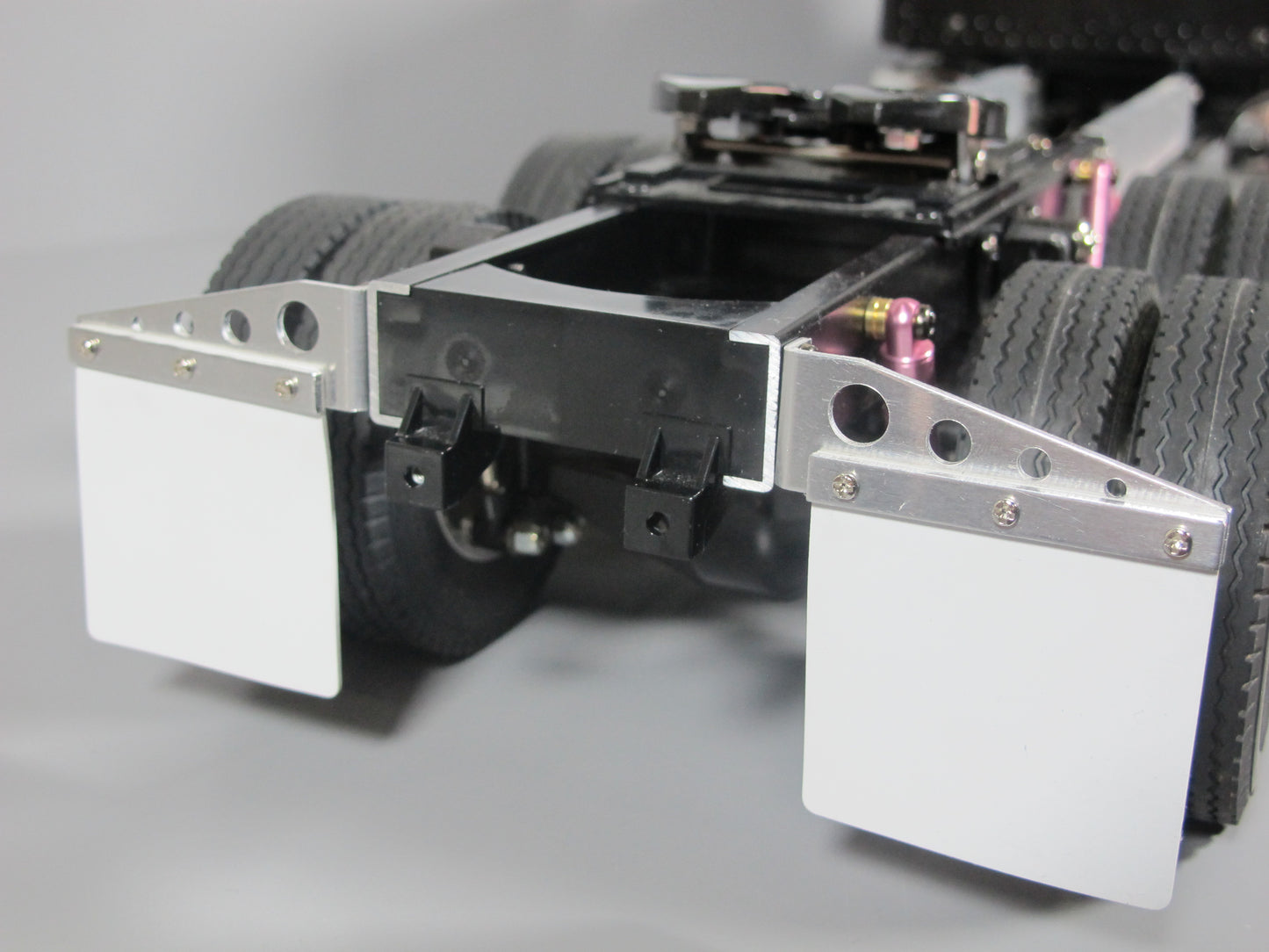 Pair Aluminum Rear Mud Flap Mount Style Hanger Holder Tamiya R/C Toy 1/14 Grand Hauler King Hauler Globeliner Aeromax Cascadia Semi Truck