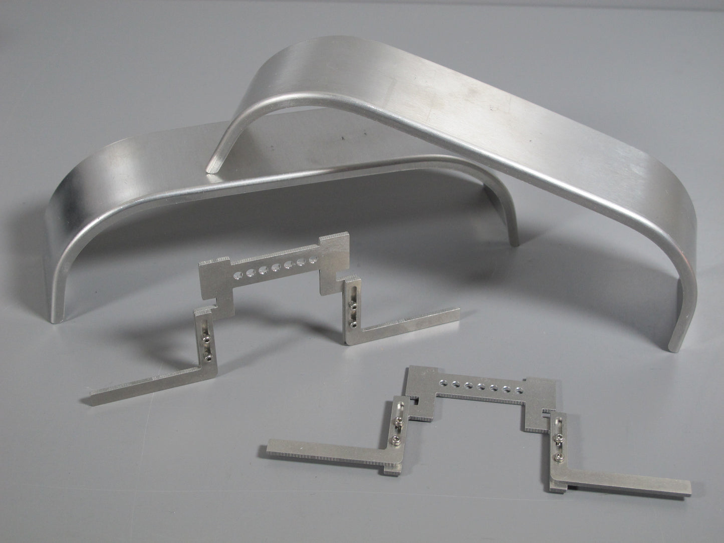 Aluminum Dual Wheel Fender Cover+ Chassis Frame Mount Set Tamiya 1/14 RC Grand King Knight Hauler Scania