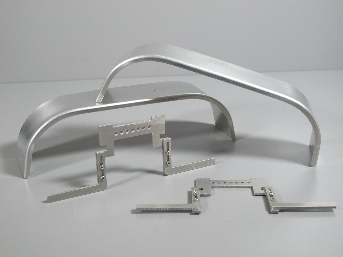 Aluminum Dual Wheel Fender Cover+ Chassis Frame Mount Set Tamiya 1/14 RC Grand King Knight Hauler Scania