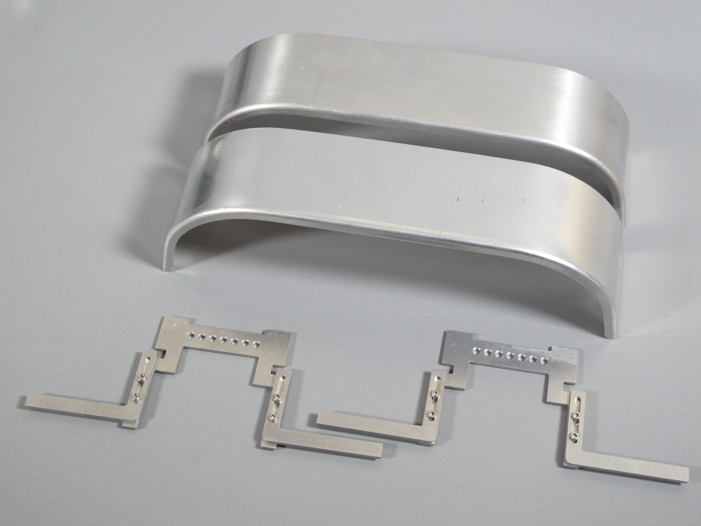 Aluminum Dual Wheel Fender Cover+ Chassis Frame Mount Set Tamiya 1/14 RC Grand King Knight Hauler Scania