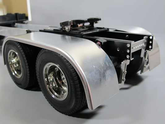 Aluminum Dual Wheel Fender Cover+ Chassis Frame Mount Set Tamiya 1/14 RC Grand King Knight Hauler Scania