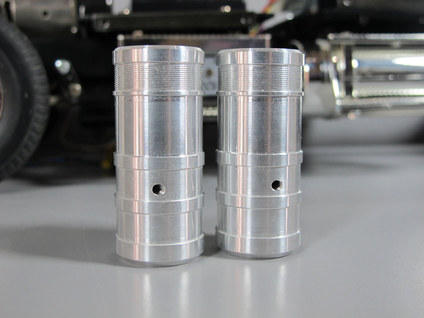 Pair Solid Aluminum Side Air Cleaner Intake Tank for Tamiya 1/14 Semi King Hauler Grand Hauler Truck