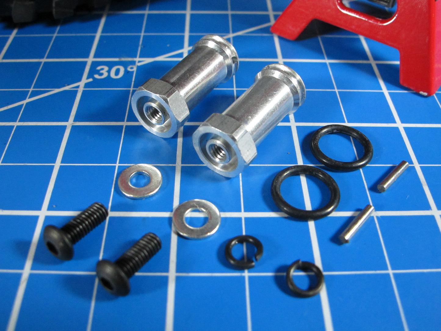 Pair 20mm Wheel Spacer Extend Extension Widener for Tamiya R/C Toy 1/10 Ford F350 Toyota Hilux Tundra Jeep Pajero Bronco High Lift Truck with 12mm Hex adapter hub lock