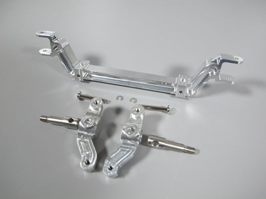 Aluminum 1cm Lower Front Axle Upright + L&R Steering Knuckle Arm for Tamiya 1/14 King Hauler Grand Hauler Knight Hauler Cascadia Aeromax Globeliner Scania Actros Man
