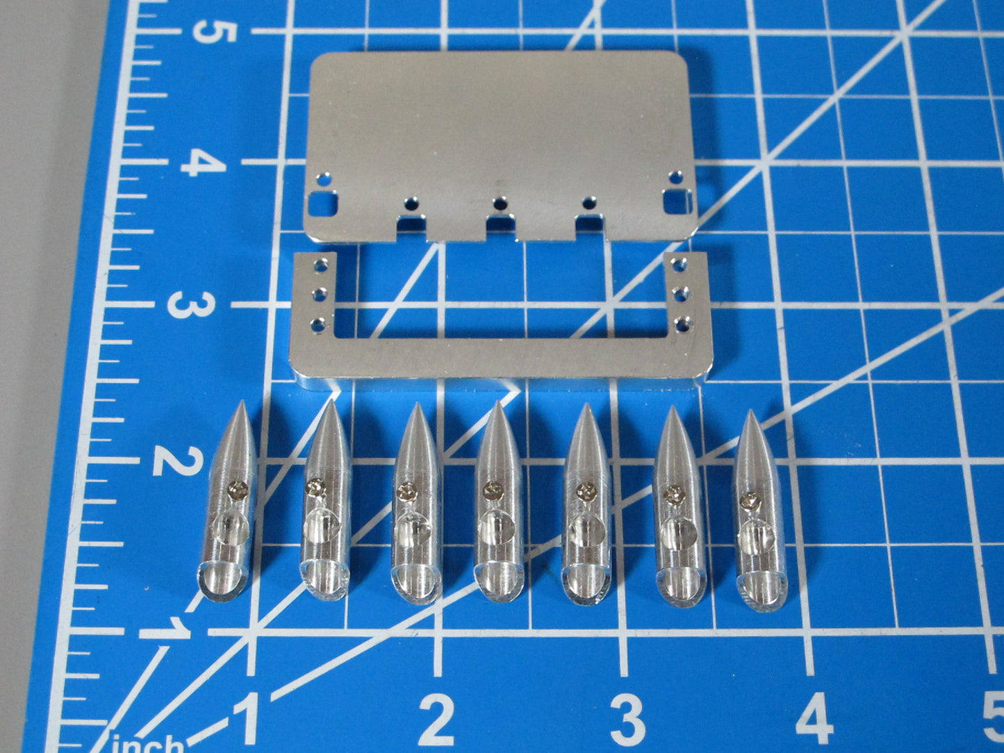 Aluminum 7x Roof Lamps Bezel + Sun Roof Cover Mounting Mount Plate for Tamiya R/C 1/14 King Hauler Grand Hauler